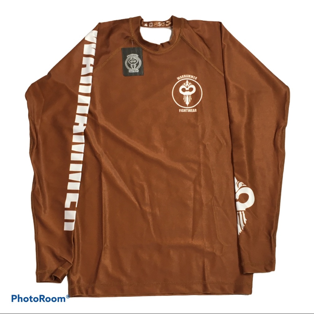 Warhammer long sleeve brown white rash guard S / M